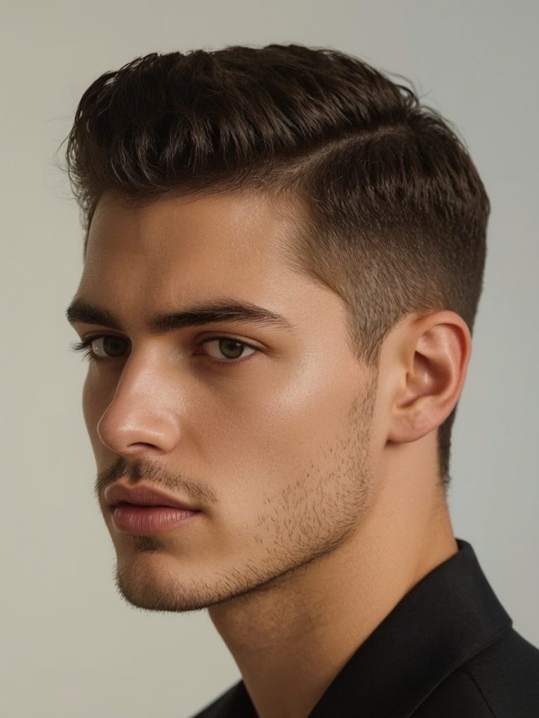 Men's Short Hair: The Crew Cut with Hard Part