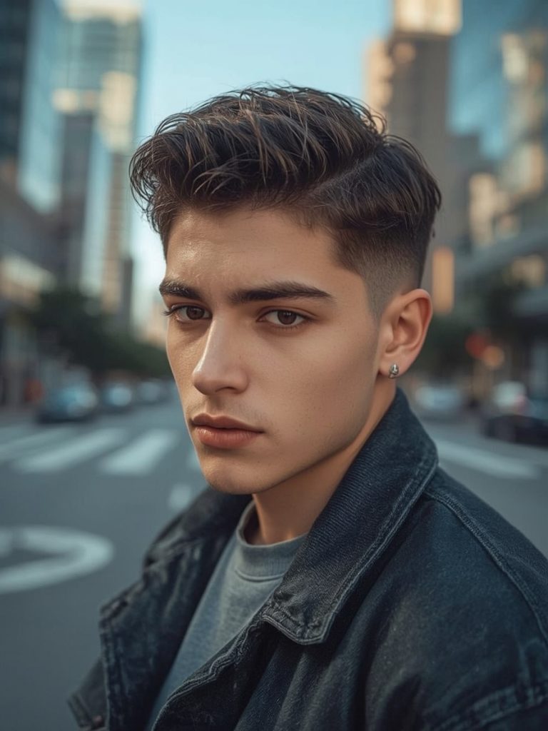 Men's Short Hair: The Angular Fringe with Fade