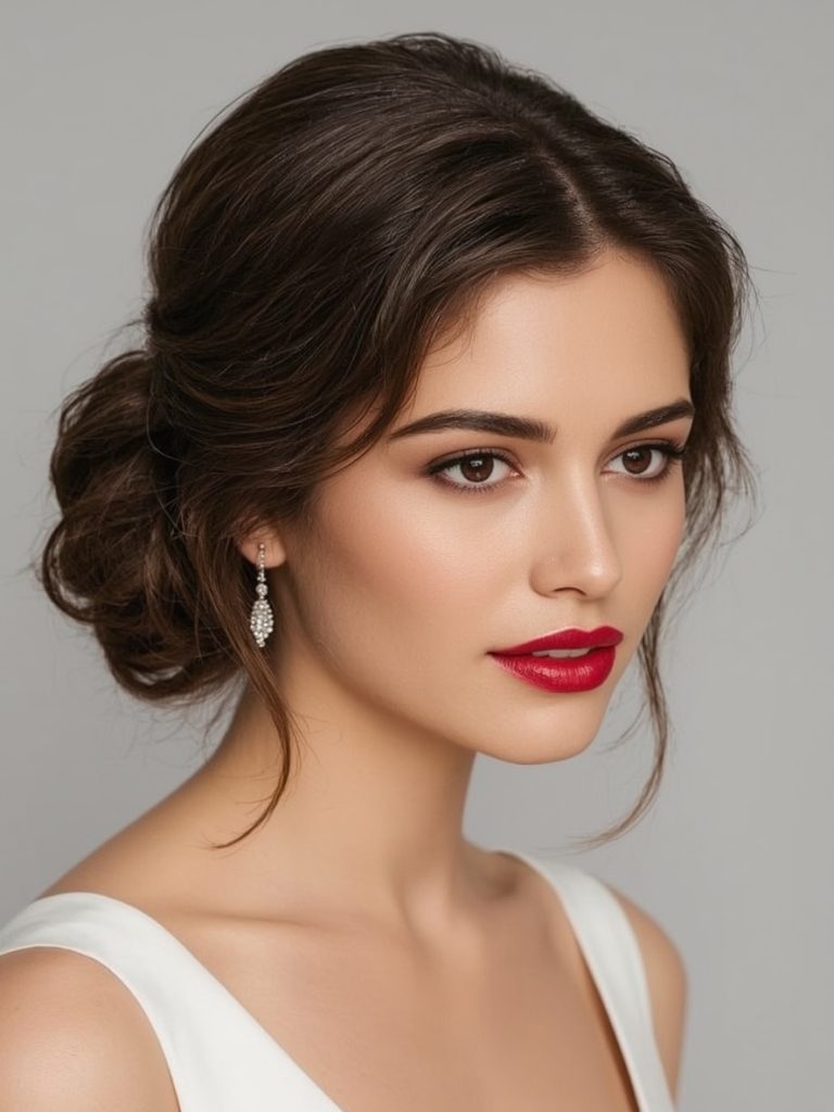 Floral Crown with Loose Waves Bridemaids Hairstyles