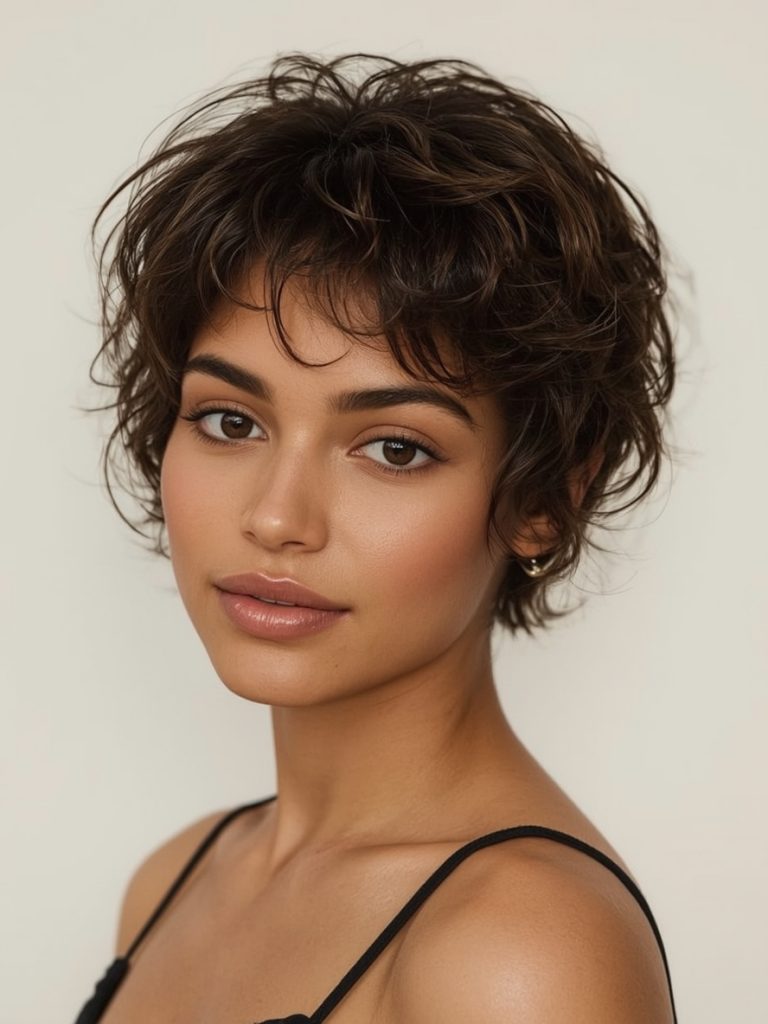 Hair Styles Curly Hairstyles: Curly Pixie Cut with Definition