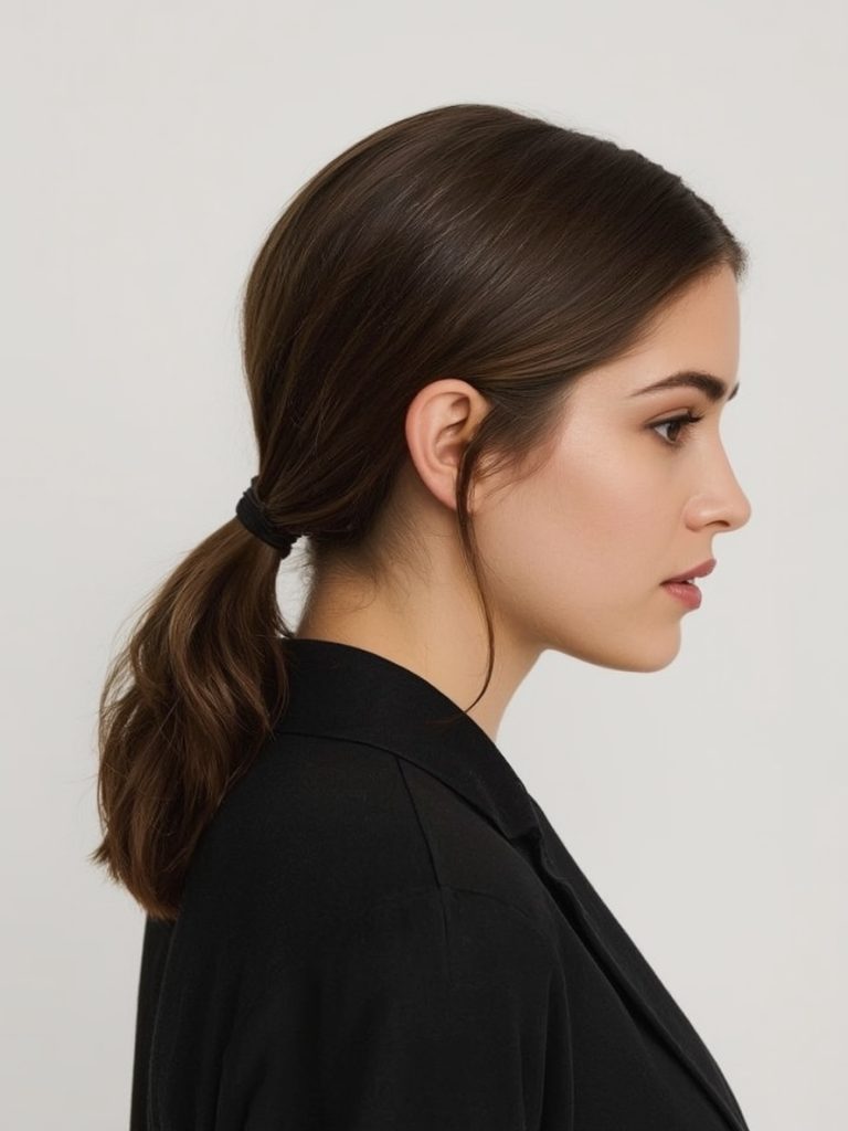 Straight Lob with Tucked Ends for Shoulder Length Hair Thin Fine