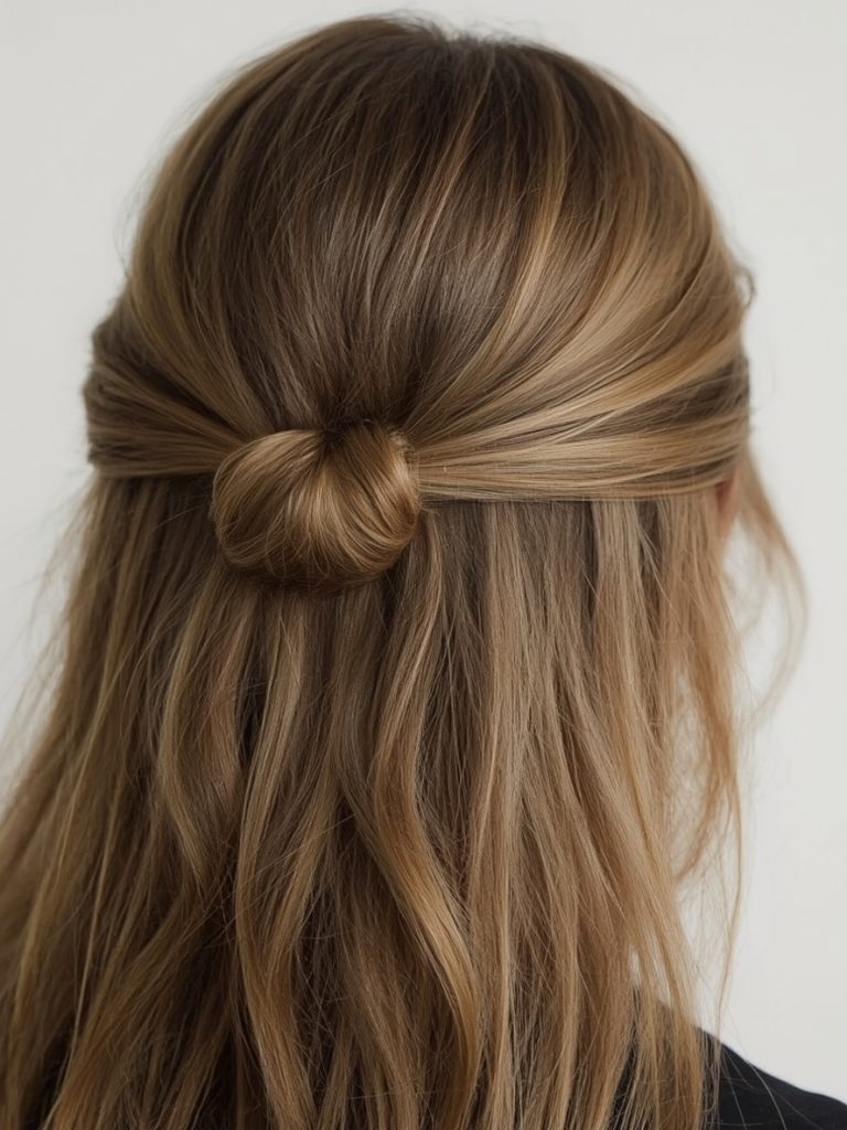 Sleek Low Ponytail with a Wrap Graduation Hair