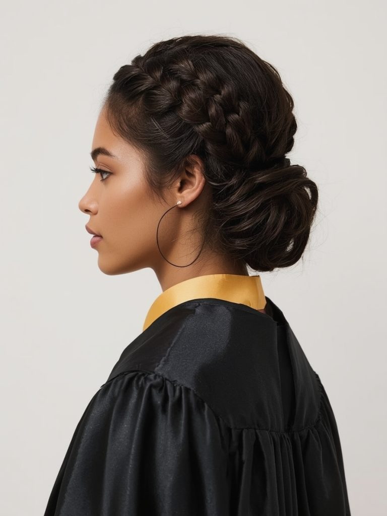 Side Part with Vintage Curls Graduation Hair