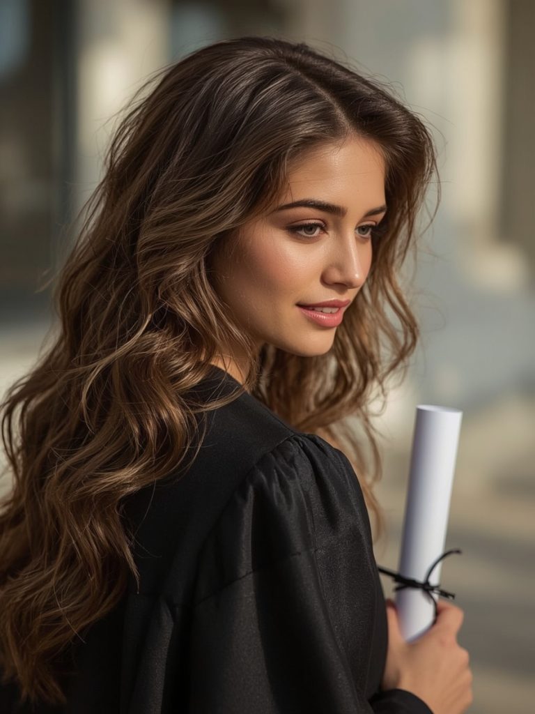 Twisted Low Ponytail Graduation Hair