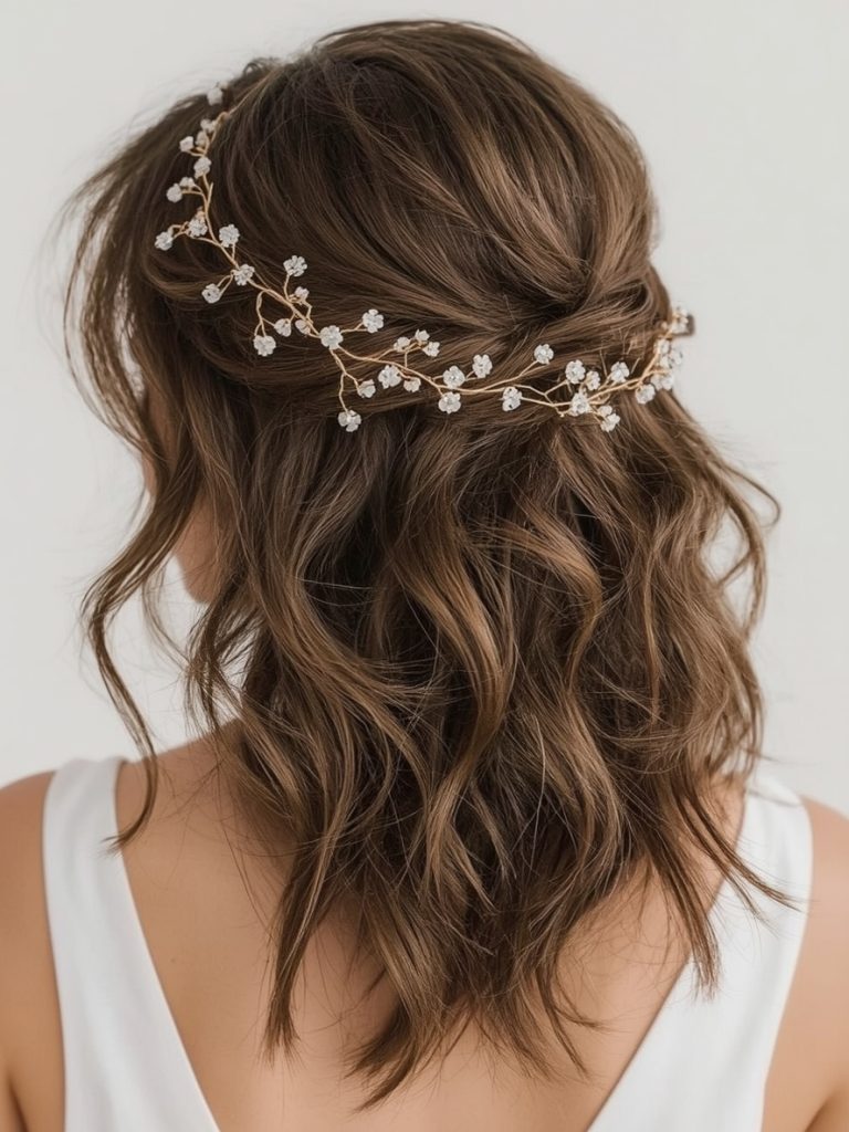 Low Bun with Floral Accents Bridemaids Hairstyles