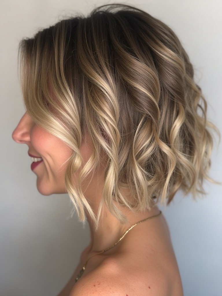 Angled Bob Haircut: Crimped Angled Bob