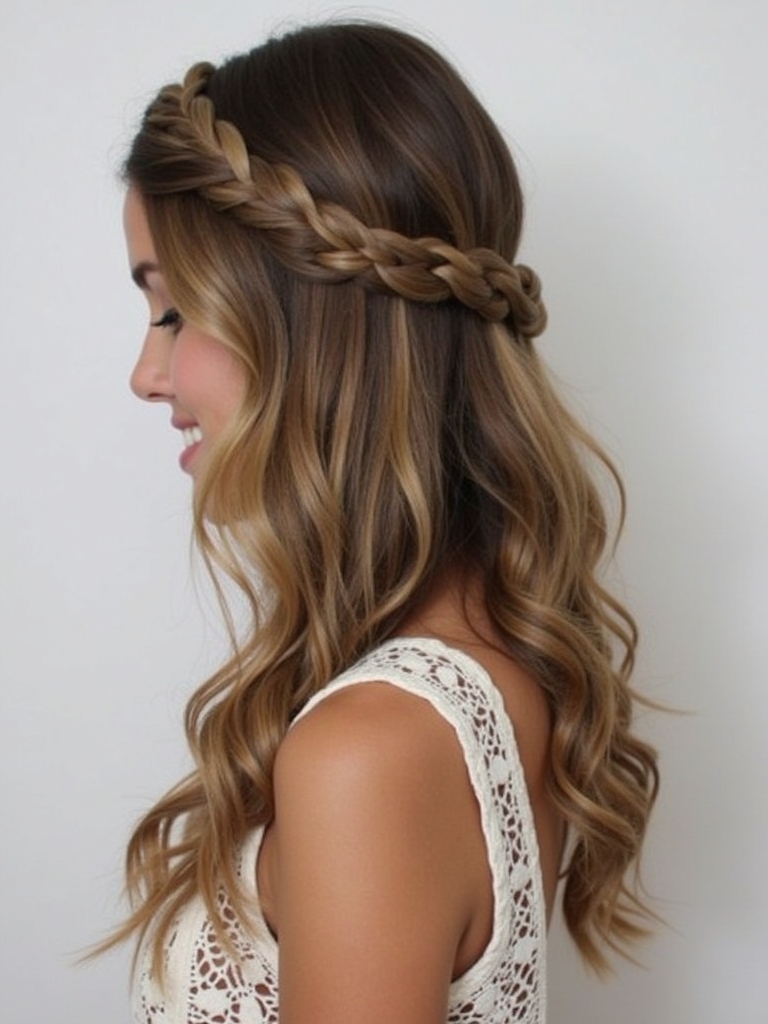 Long Haircut Ideas: Half-Up Top Knot