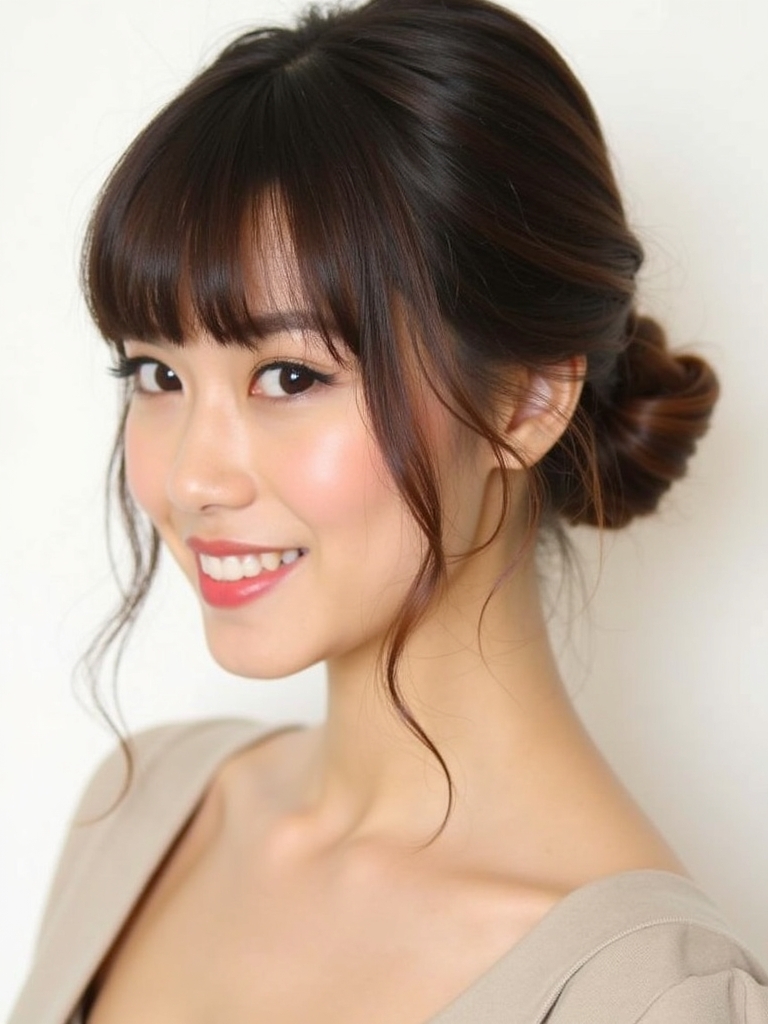 Ombre Hair with Face Framing Curtain Bangs