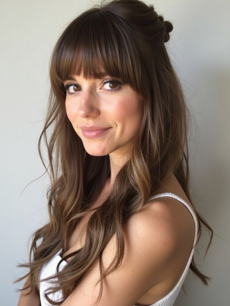 Bob Haircut with Face Framing Curtain Bangs