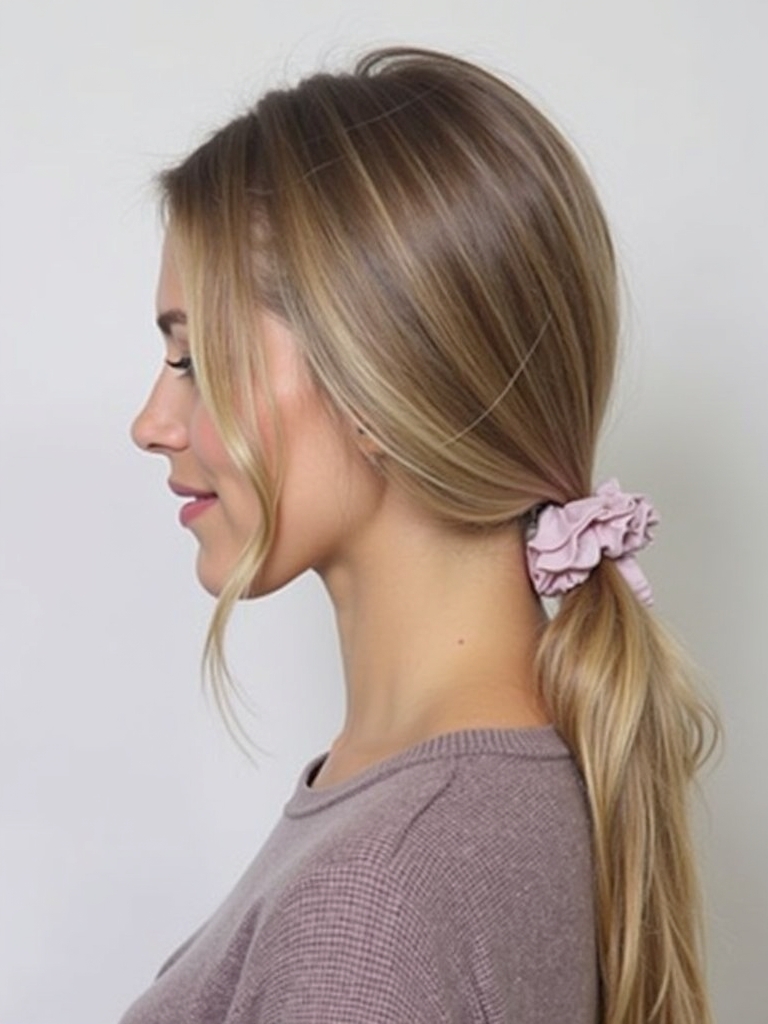 Easy Hairstyles For School: Accessorized Low Ponytail