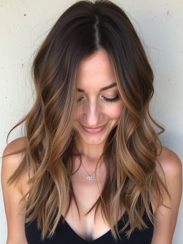 Textured Caramel Slice Balayage