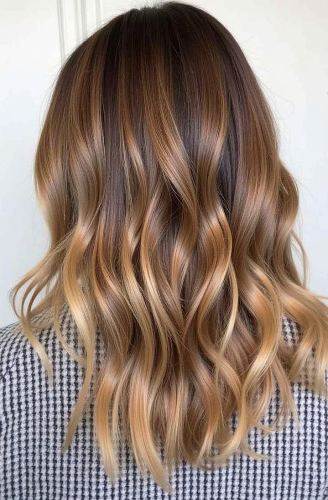 Honey Brown Balayage: Warm Butterscotch