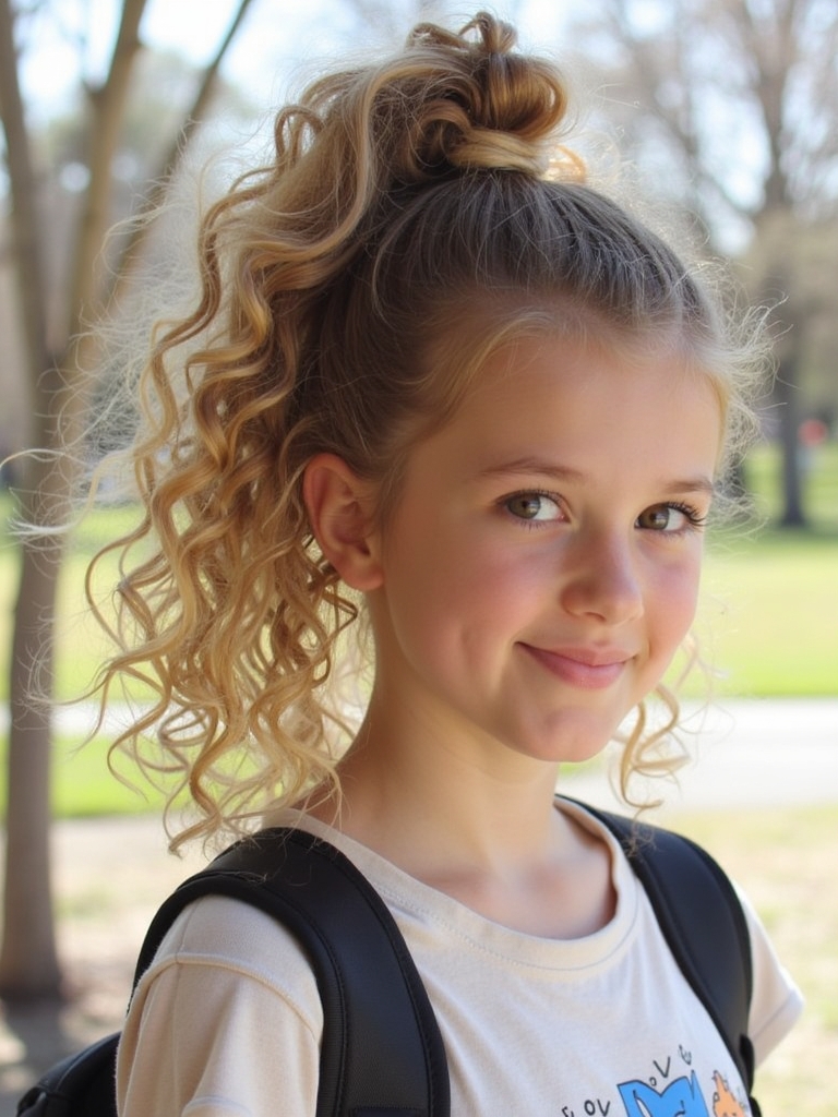 Easy Hairstyles For School: Half-Up Space Buns