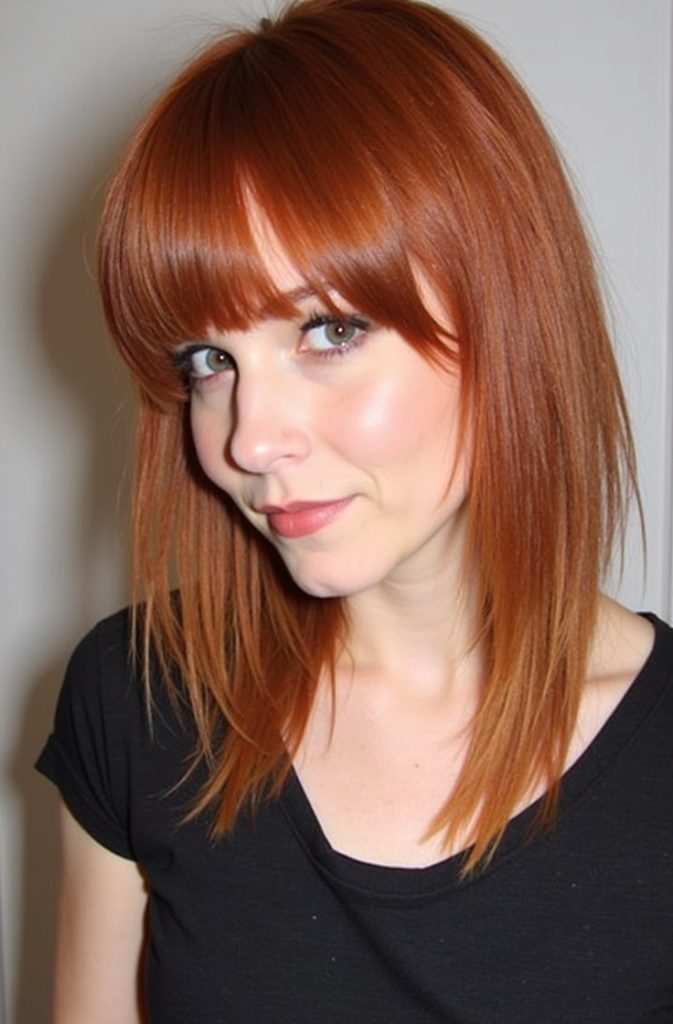 Thick Hair with Face Framing Curtain Bangs