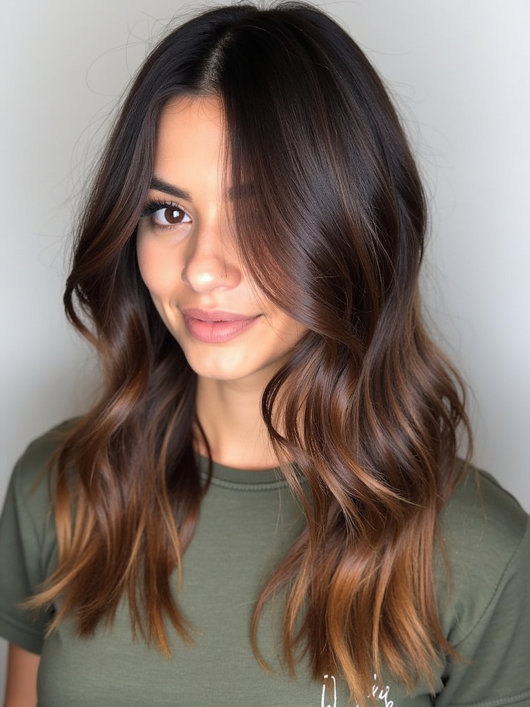 Deep Chocolate Caramel Balayage
