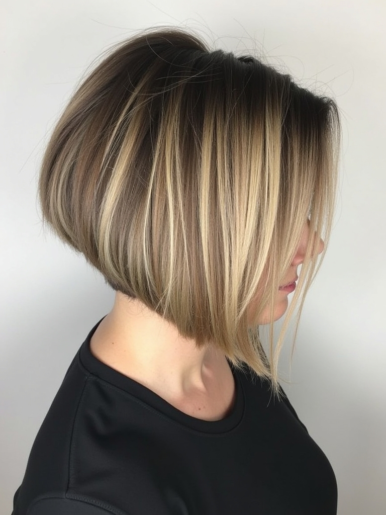 Angled Bob Haircut: Flipped Out Ends