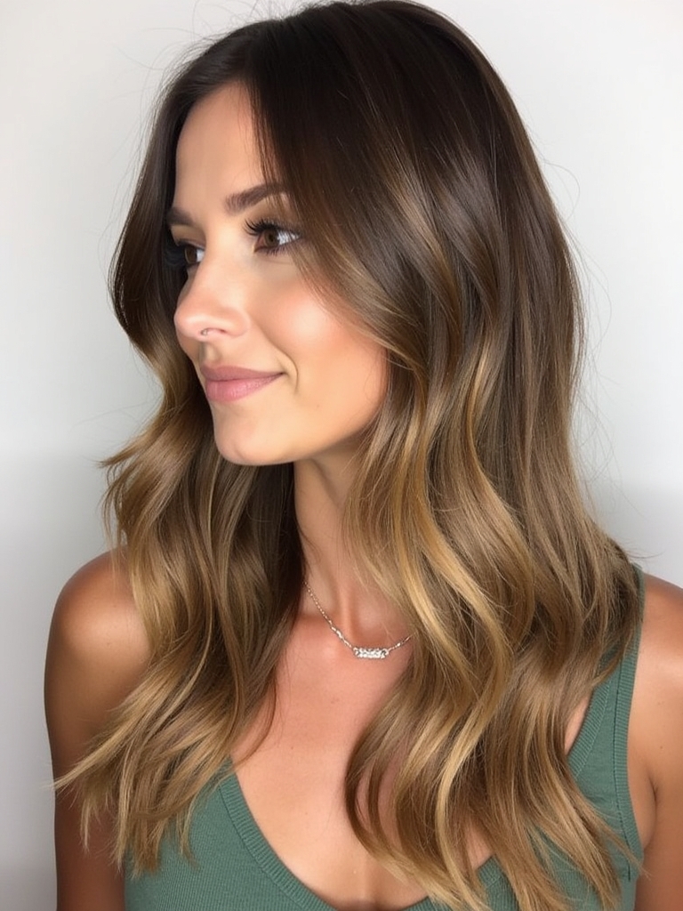Honey Brown Balayage: Sun-Kissed Strands