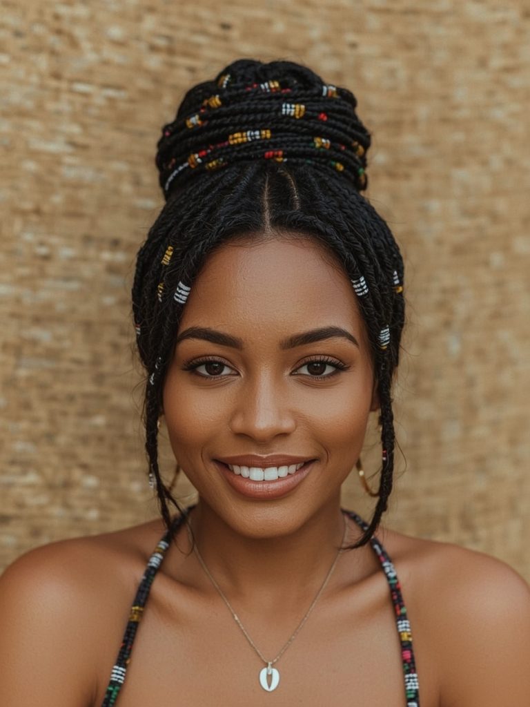 Hair Wrap Designs : Bubble Braids with Wrap Details