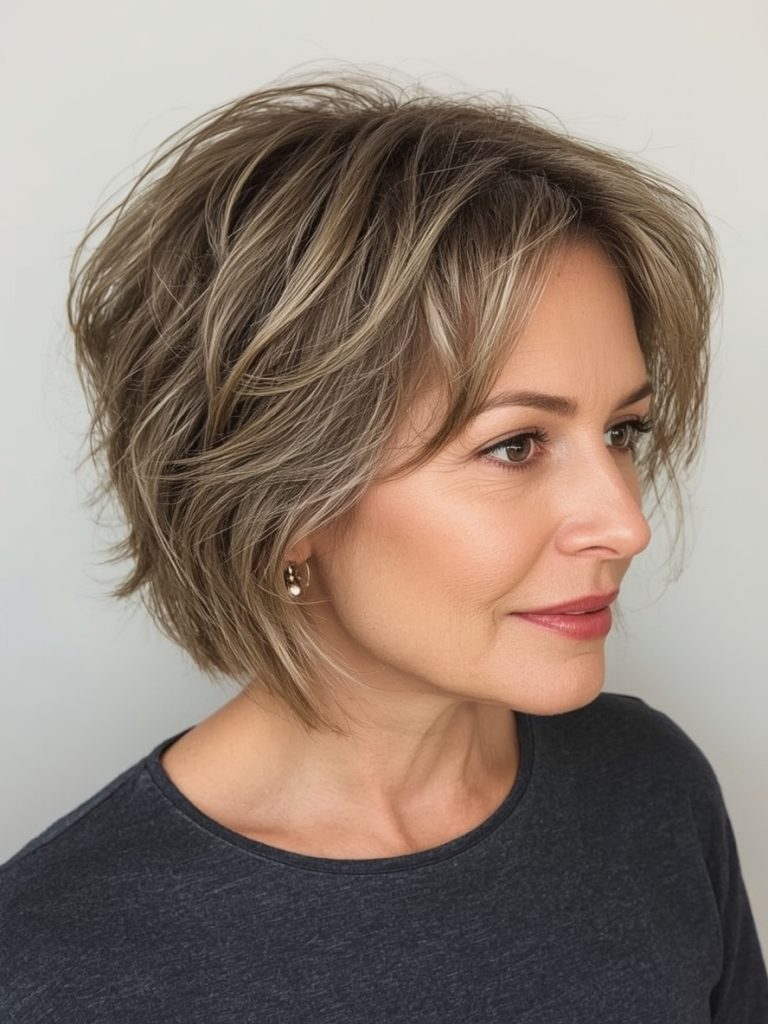 Hairstyles For Thin Fine Hair Over 60: French Bob with Blunt Bangs