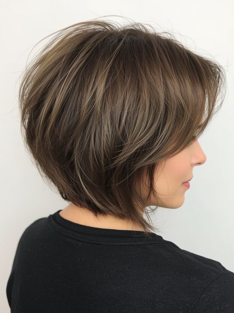 Hairstyles For Thin Fine Hair Over 60: Chin-Length Inverted Bob