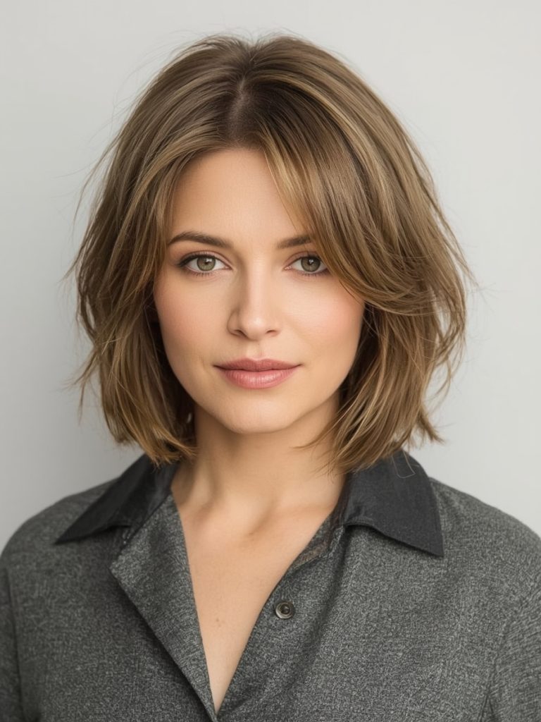 Choppy Angled Bob For Thin Hair Older Women