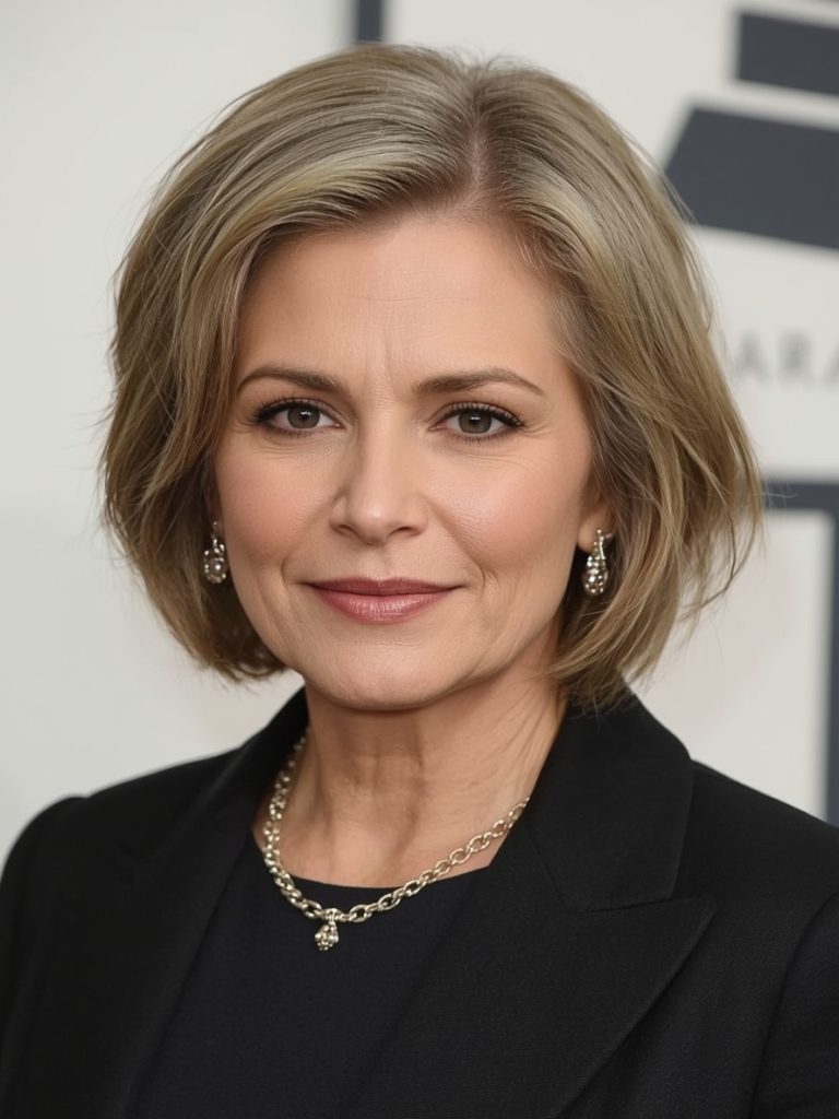 Textured A-Line Bob For Thin Hair Older Women