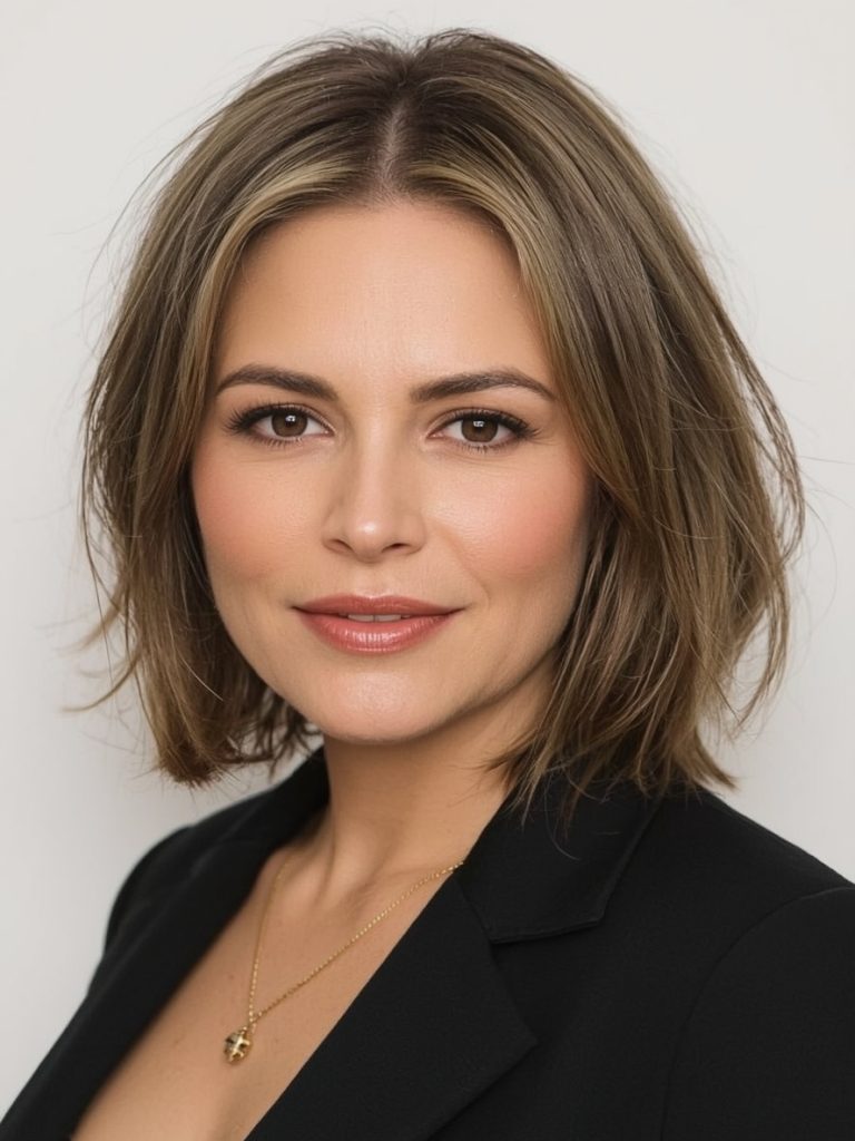 Layered Chin Length Bob For Thin Hair Older Women