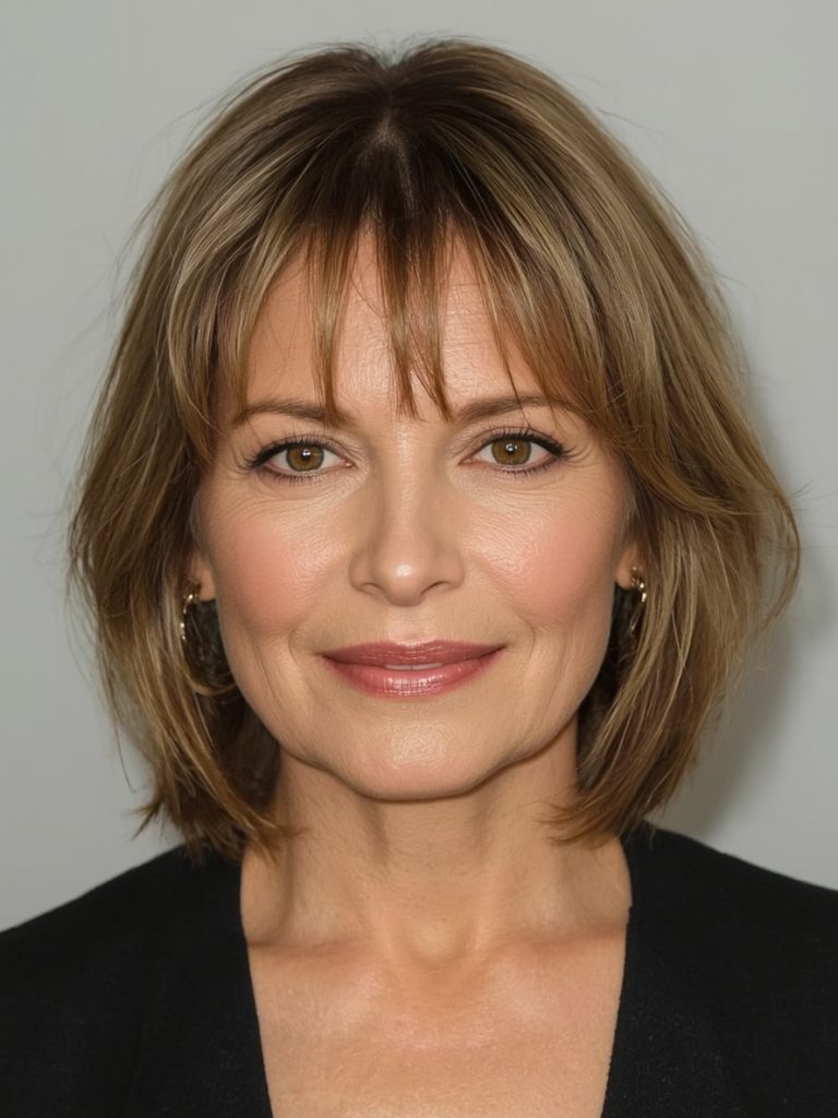 Multi-Layered Bob For Thin Hair Older Women