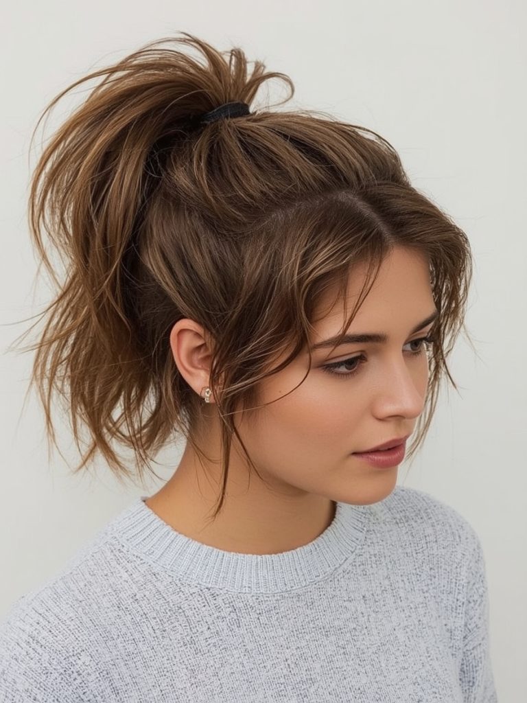 Short Messy Haircuts For Women Tucked Behind The Ears