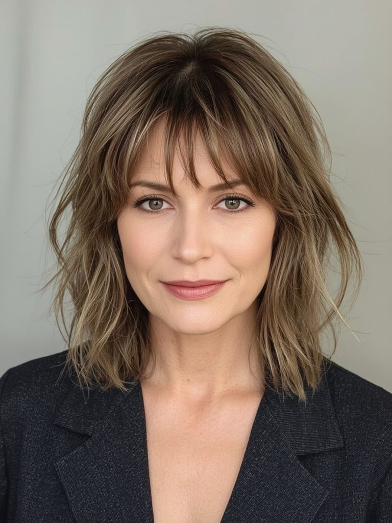 Hairstyles For Thin Fine Hair Over 60: Side Part with Lifted Roots