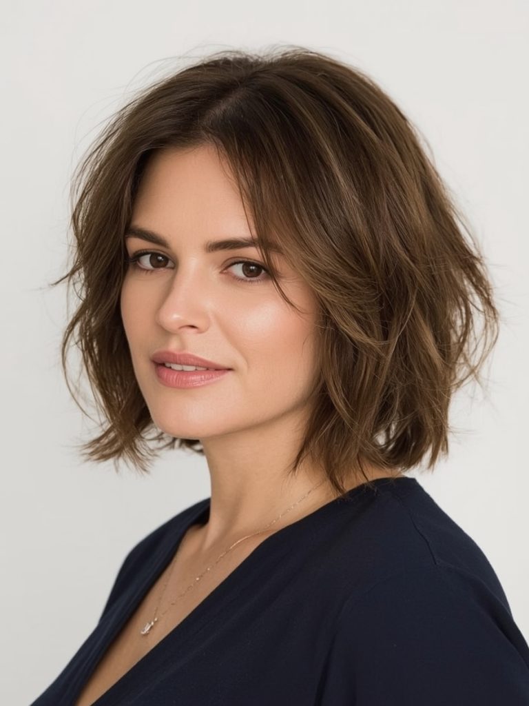 Asymmetrical Inverted Bob For Thin Hair Older Women