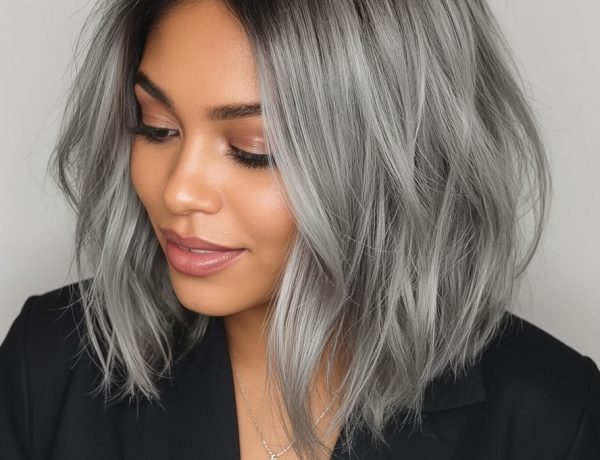 Silver Balayage on Dark Skin