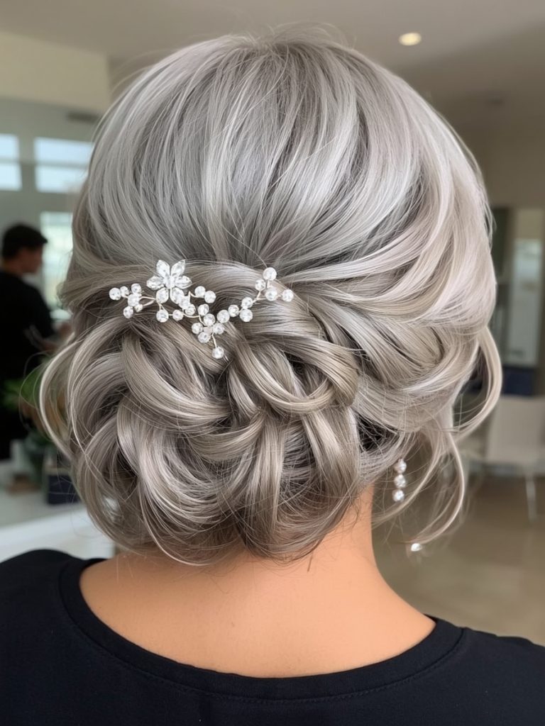 Short Silver Curls on Dark Skin