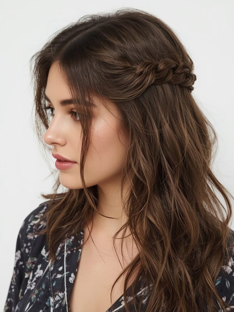 Hair Wrap Designs : Half-Up Top Knot with Wrap Accents