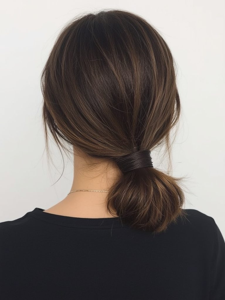 Brunette Summer Hair 2025: Polished Brunette Chignon
