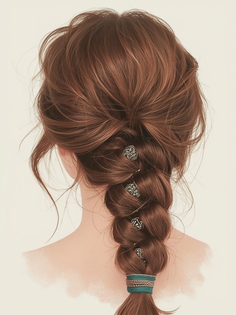 Hair Wrap Designs : High Bun with Wrap Highlights