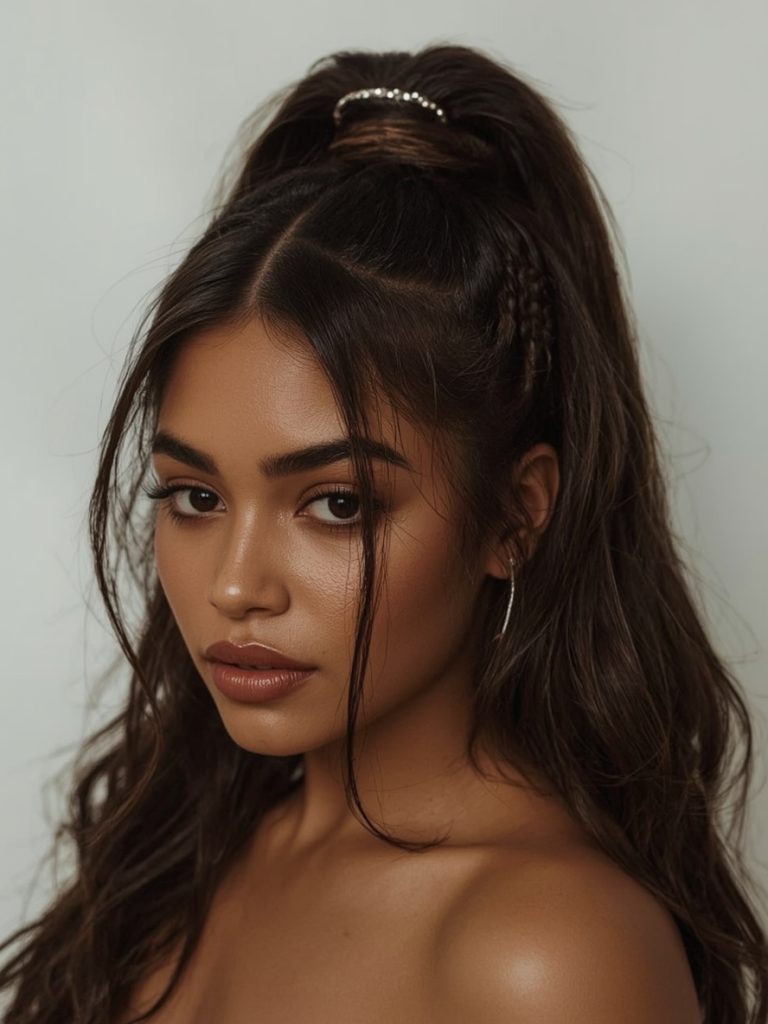 Hair Wrap Designs : Side Braid with Wrap Highlights