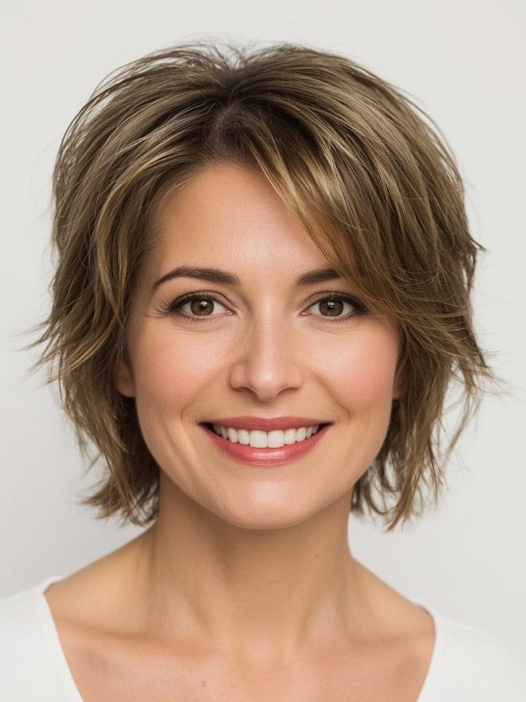 Layered Bob With Highlights For Thin Hair Older Women