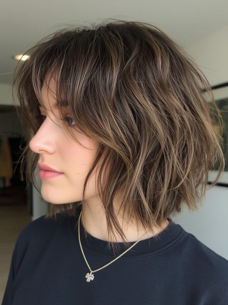 The Deep Side Part Short Messy Haircuts For Women