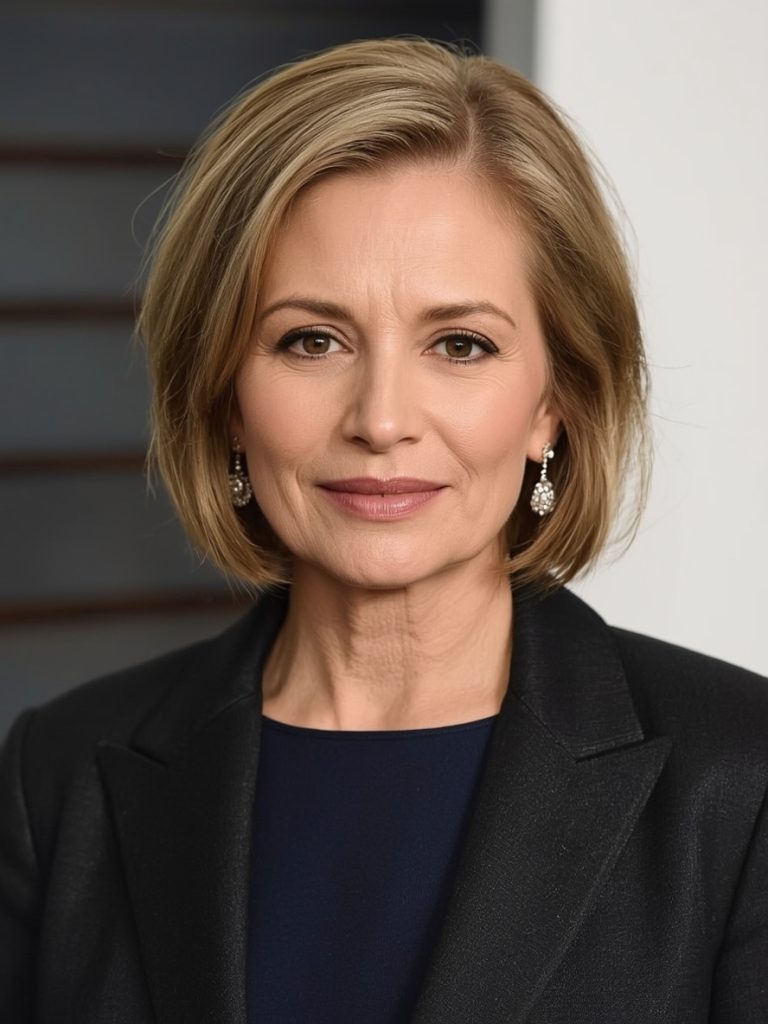 Bob With Side-Swept Bangs For Thin Hair Older Women