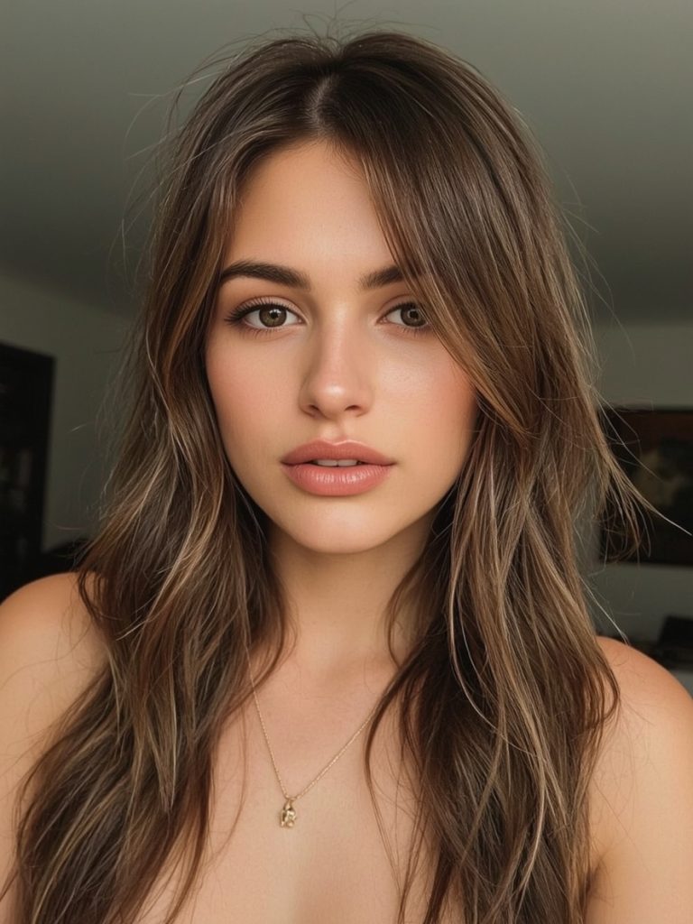 Brunette Summer Hair 2025: Slicked-Back Brunette Low Ponytail