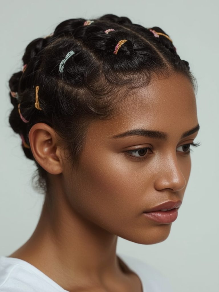 Hair Wrap Designs : Rope Braid with Wrap Embellishments