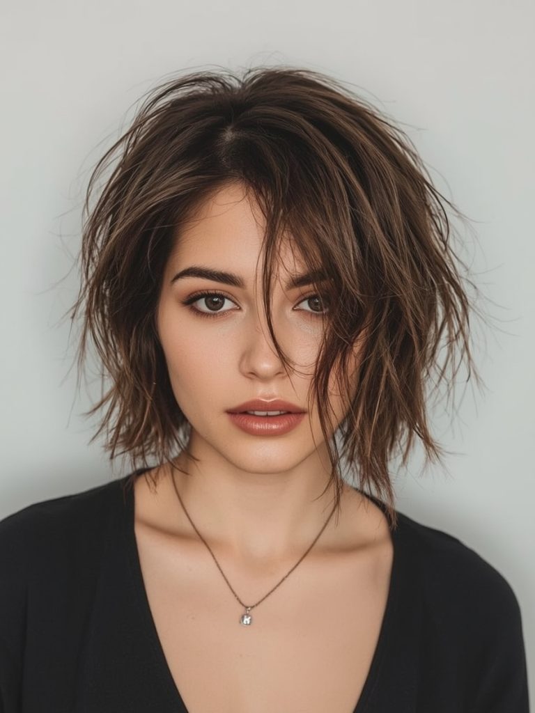 The High Pony Tail Short Messy Haircuts For Women