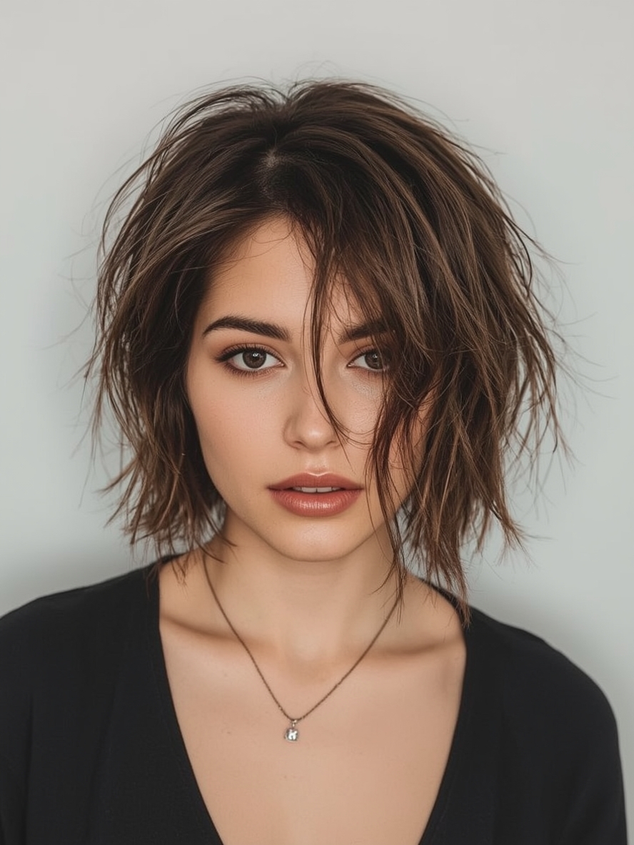 The High Pony Tail Short Messy Haircuts For Women