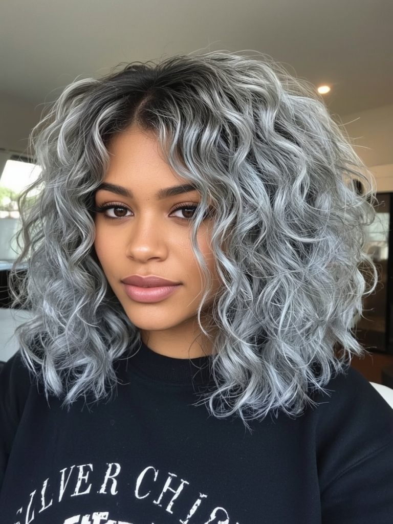 Silver Space Buns on Dark Skin