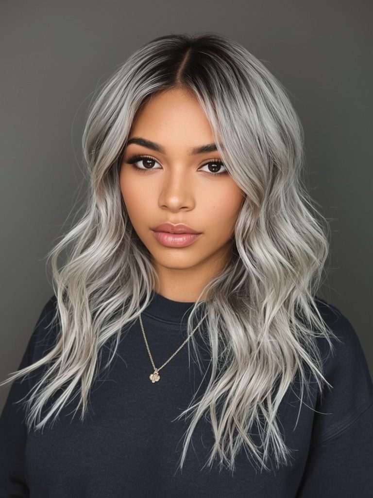 Silver Ombre on Dark Skin