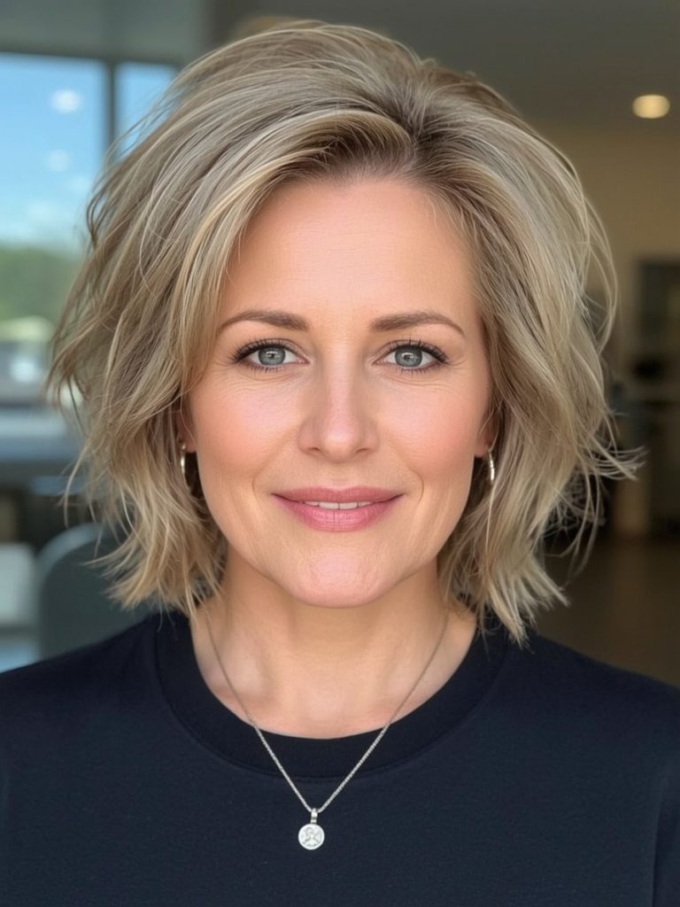 Hairstyle For Thin Fine Hair Over 50: Highlights