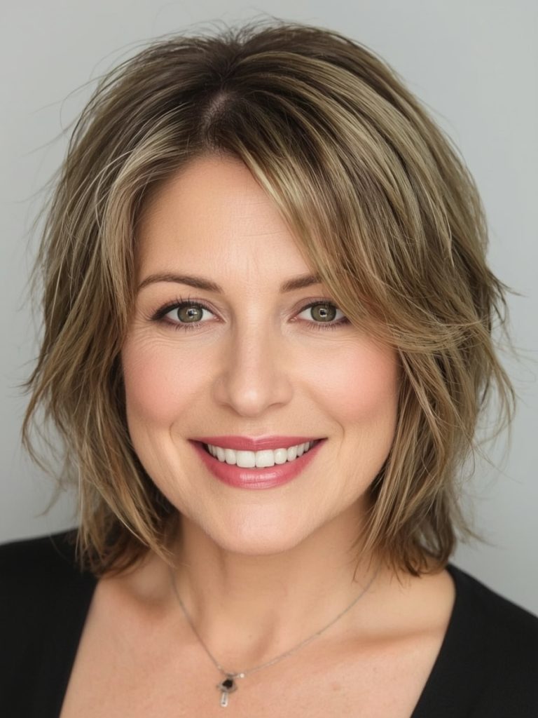 Hairstyles For Thin Fine Hair Over 60: Softly Layered Shoulder-Length Cut