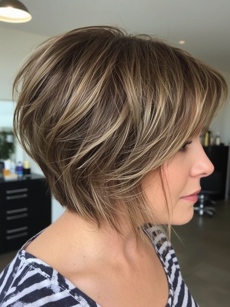 Hairstyle For Thin Fine Hair Over 50: Face Framing Layers