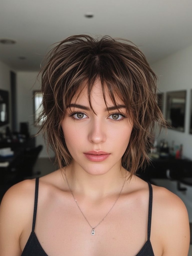 Rock the Edgy Look With This Short Messy Haircuts For Women And Some Bold Bangs